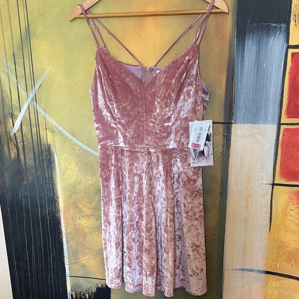 Velvet Slip Dress - Dusty Rose Pink Honey and Rosie size medium